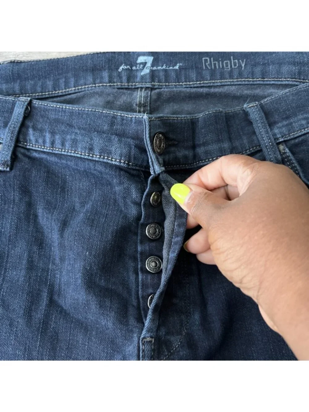 7 For All Mankind Rigby Jeans Mens 40x34 Dark Wash Button Fly Straight Premium